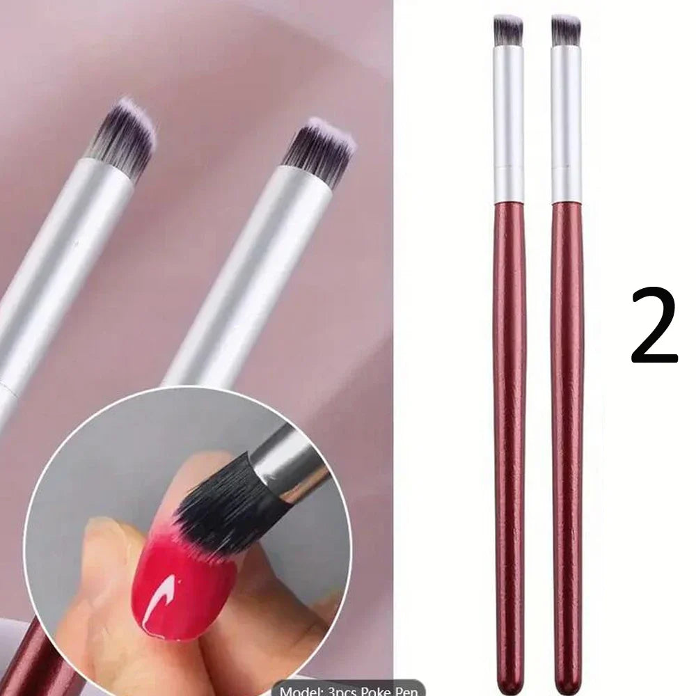 Ombre Gradient Nail Brush Set with Two Pieces, Wooden Handles and Listed 16cm Length, Purple Bristle Reference for UV Gel Blending and Manicure Art
