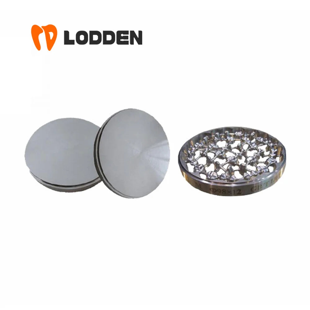 Dental Titanium Milling Disc LODDEN with 98mm Diameter and TC4 GR5 Labels, Eight Thickness Options from 10 to 25mm for Professional CAD CAM Material Review