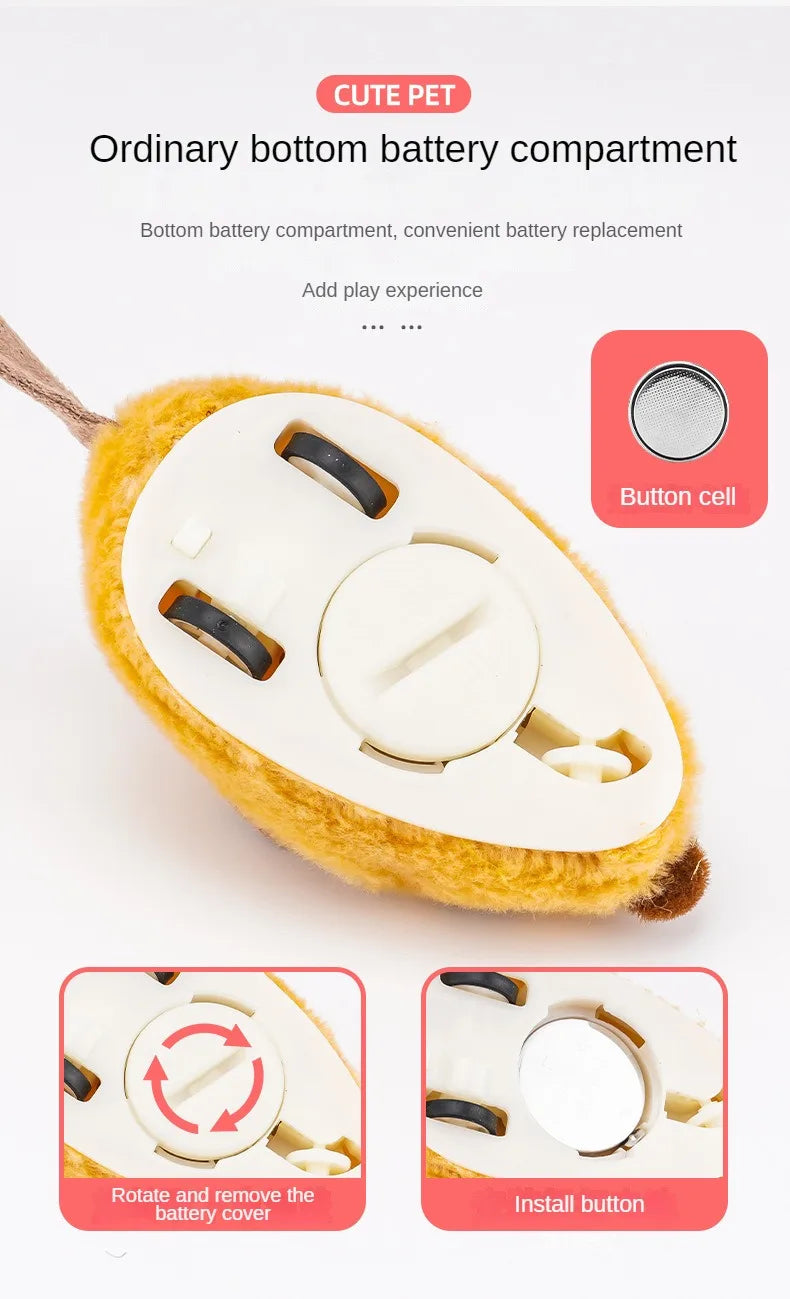 Electric Mouse Cat Toy with Touch-Sensing Wording, Grey, Yellow or Blue Rat Colors and Rechargeable, Remote-Controlled or XXL Labels for Indoor Pet Play