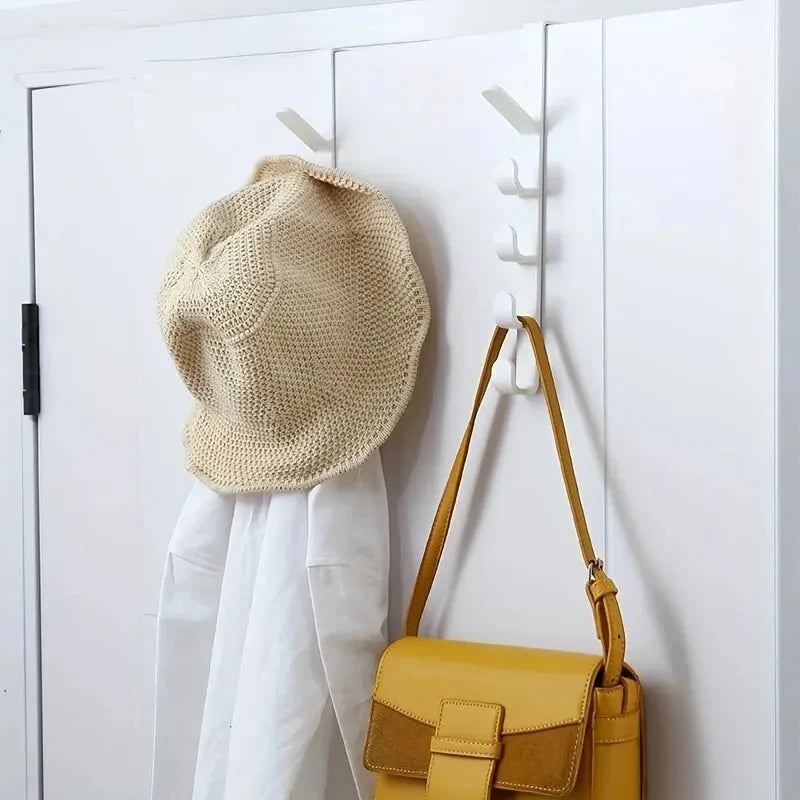 Over-the-Door Hanging Rack for Bags, Hats and Jackets, Single ABS Plastic Bedroom Storage Organizer in White, Black or Brown with 27 x 4.5cm Size Reference