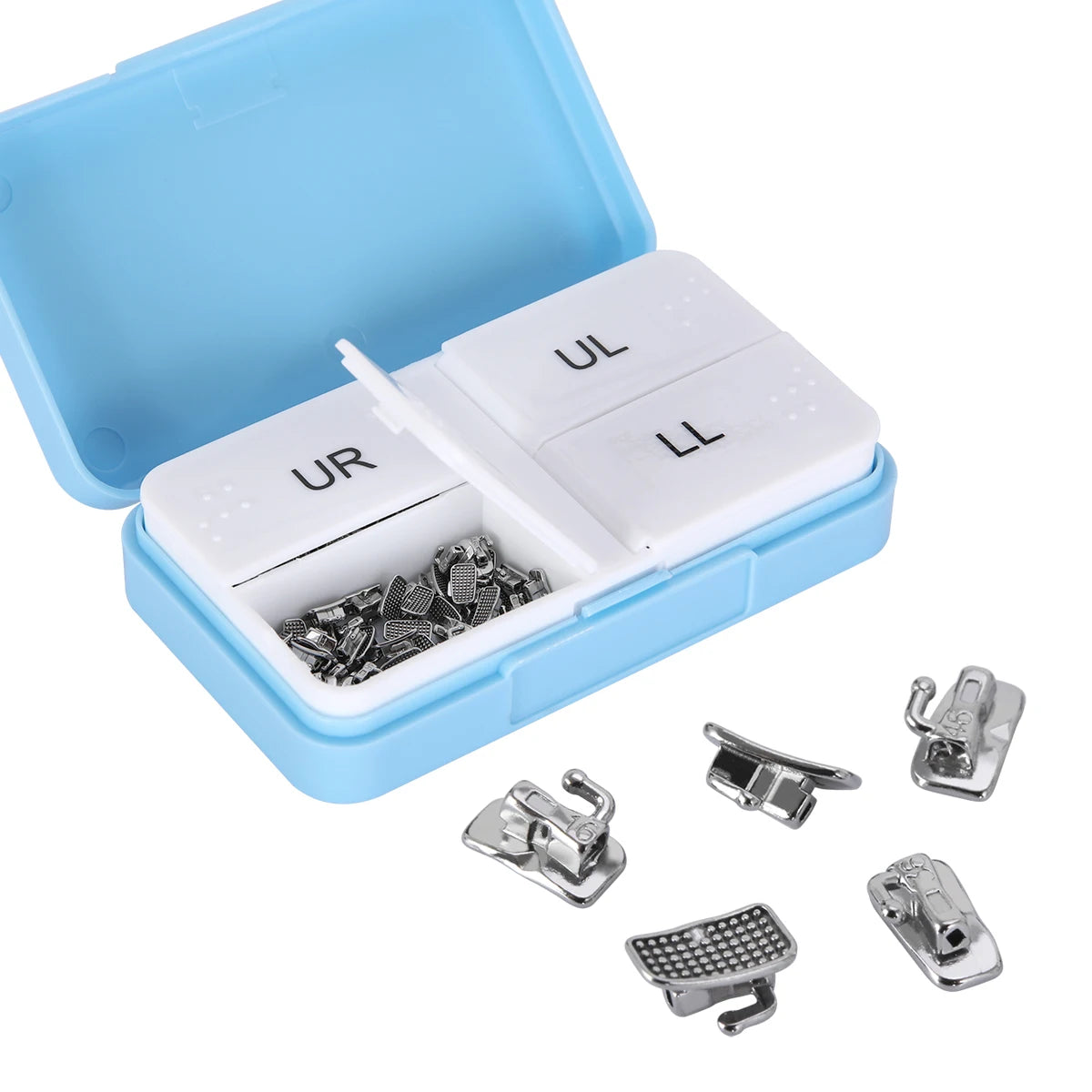 Monoblock Buccal Tubes by AZDENT, Bondable Non-Convertible Single Molar Tubes with Roth or MBT 018 and 022 Options in 20 or 50 Sets for Professional Orthodontic Use