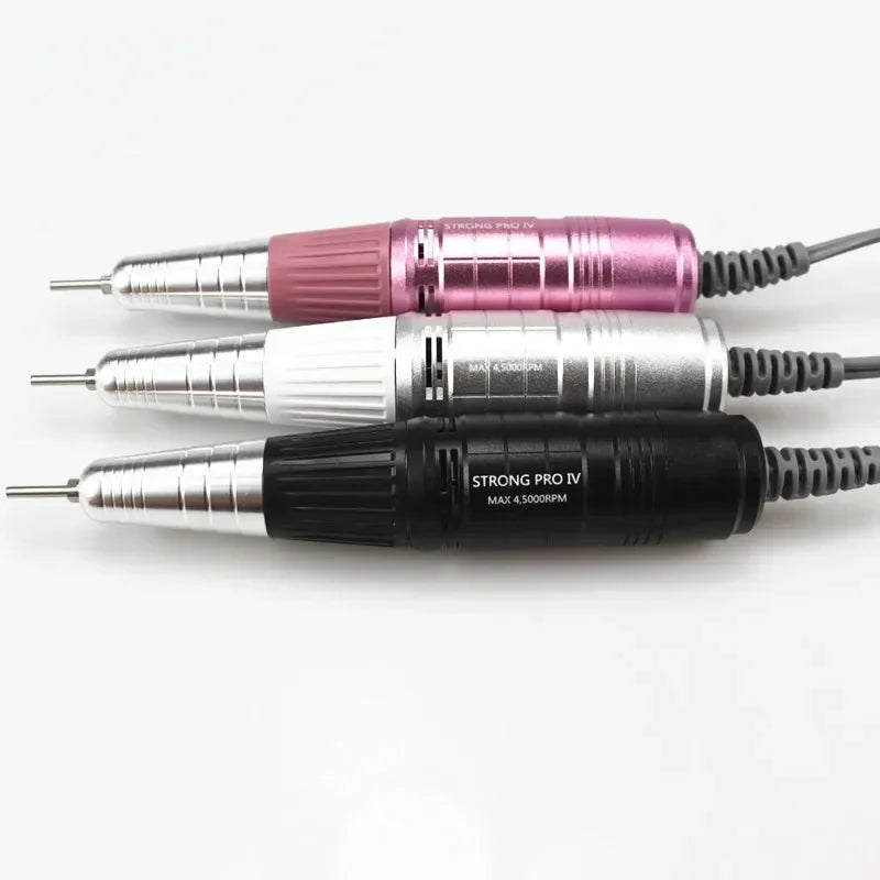 Strong 210 Pro IV Nail Drill Set with Listed 65W Input, 45,000 RPM Maximum, Six Bits, Handpiece and Foot Switch for Manicure Work, EU Plug Reference