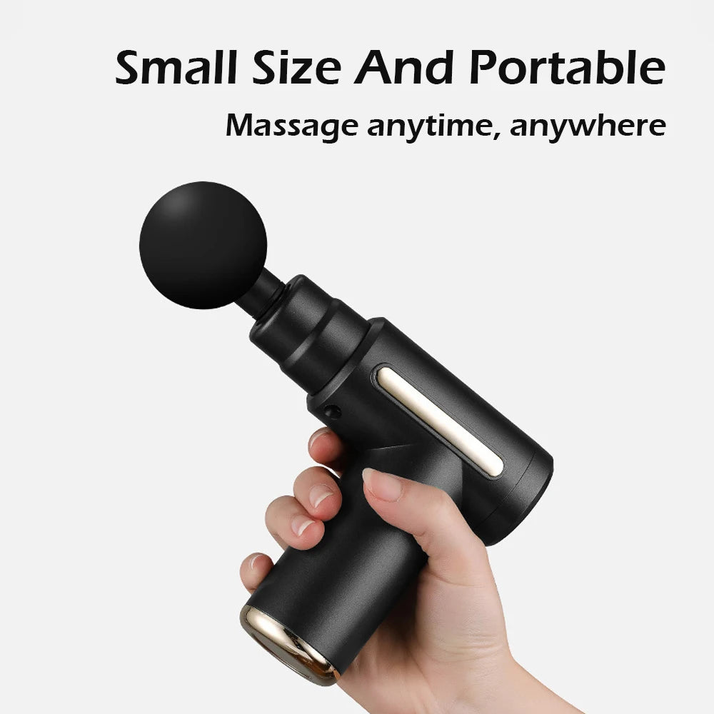 Mini USB-C Massage Gun with Adjustable Speed, Lightweight Handheld Percussion Design and Gray LCD Option for Everyday Home Relaxation