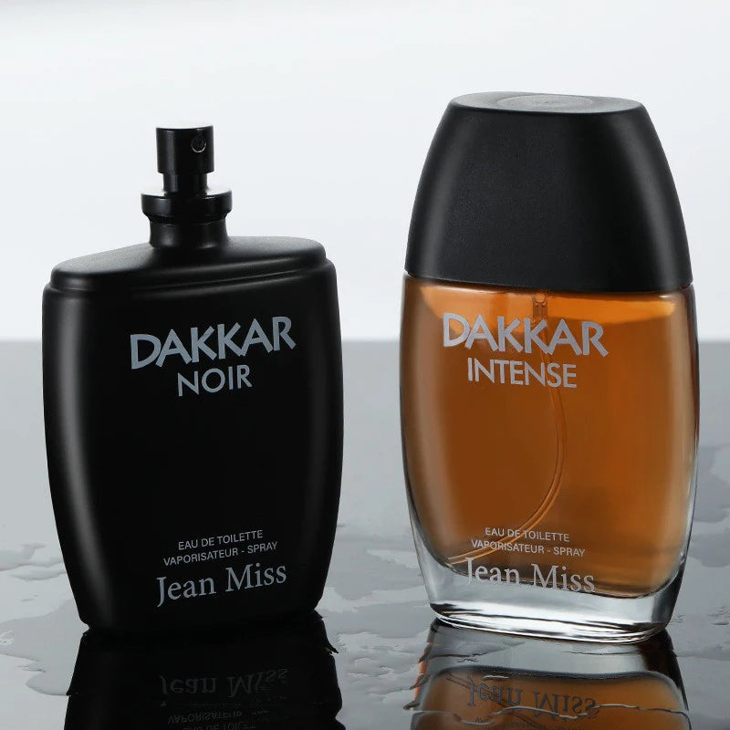 Men's Woody Perfume with Black and Yellow Dhaka 90ml Options, Listed Tea and Sandalwood Profile plus Separate Set and Two-Piece Selection Labels for Fragrance Gifts