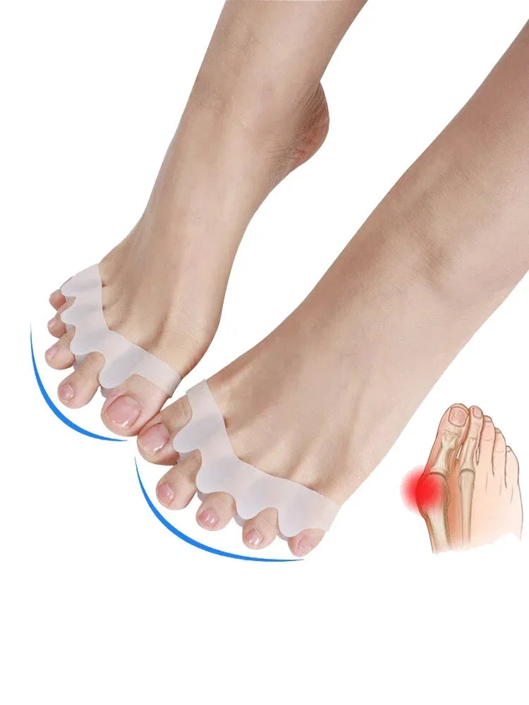 Gel Toe Separator Pair in White for Adults, Two-Piece Soft Silicone Foot Care Accessory with Washable Design and Listed 7.3 x 2.8 x 1.3cm Dimensions