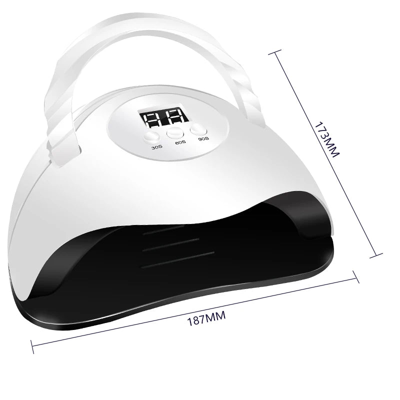 Gel Polish and Poly Extension Nail Kit by LNWPYH with 18 Polish Colors, Nine Extension Colors, Base and Top Coats, UV LED Lamp and Drill for Adult Manicures