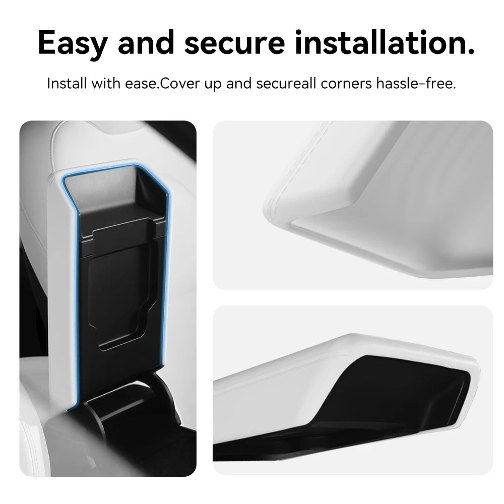 Armrest Cover for Tesla Interior Styling with TPE White, TPE Black and TPU Black Options, Model Y Juniper, YL and Model 3 Highland Labels and Bundle Choices