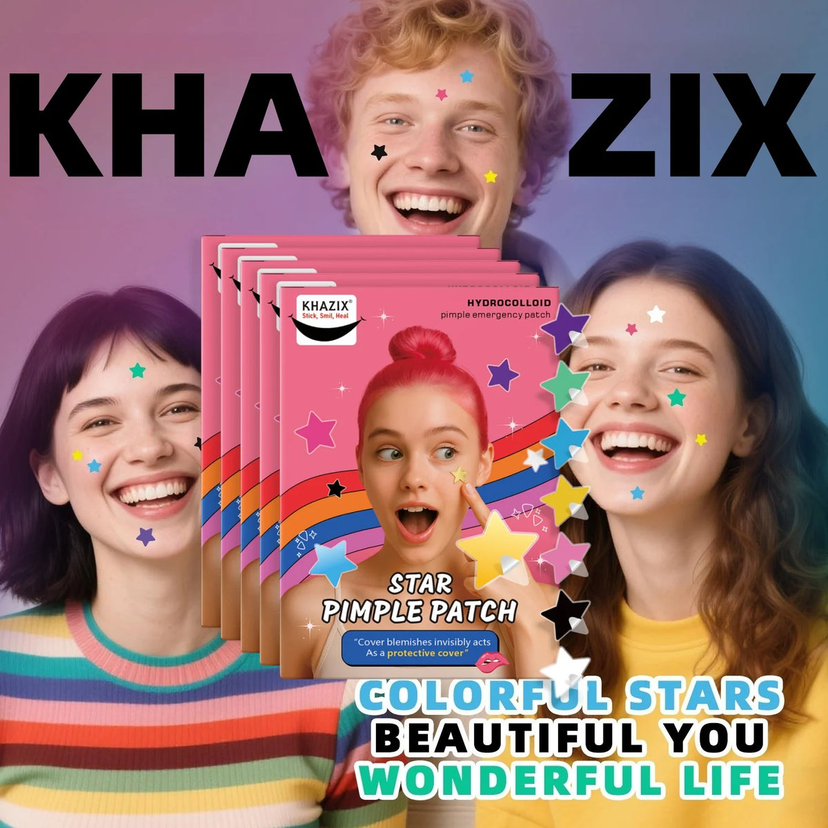 Ultra-Thin Star Pimple Patches for Facial Blemish Cover Styling, Listed 40-Piece Format with Seven Coded Options for Personal Skincare Routines