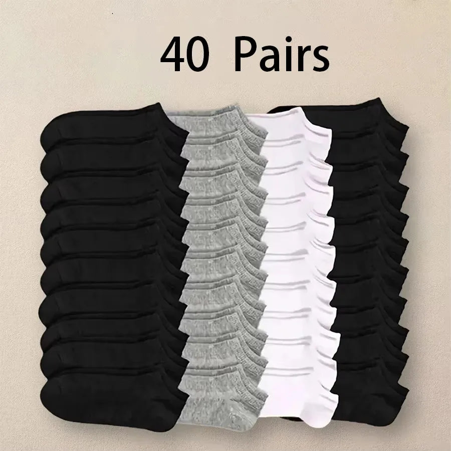 Solid Color Unisex Ankle Socks Multipack with Lightweight Low-Cut Style, Black, White and Grey Selections for Men's and Women's Everyday Casual Outfits
