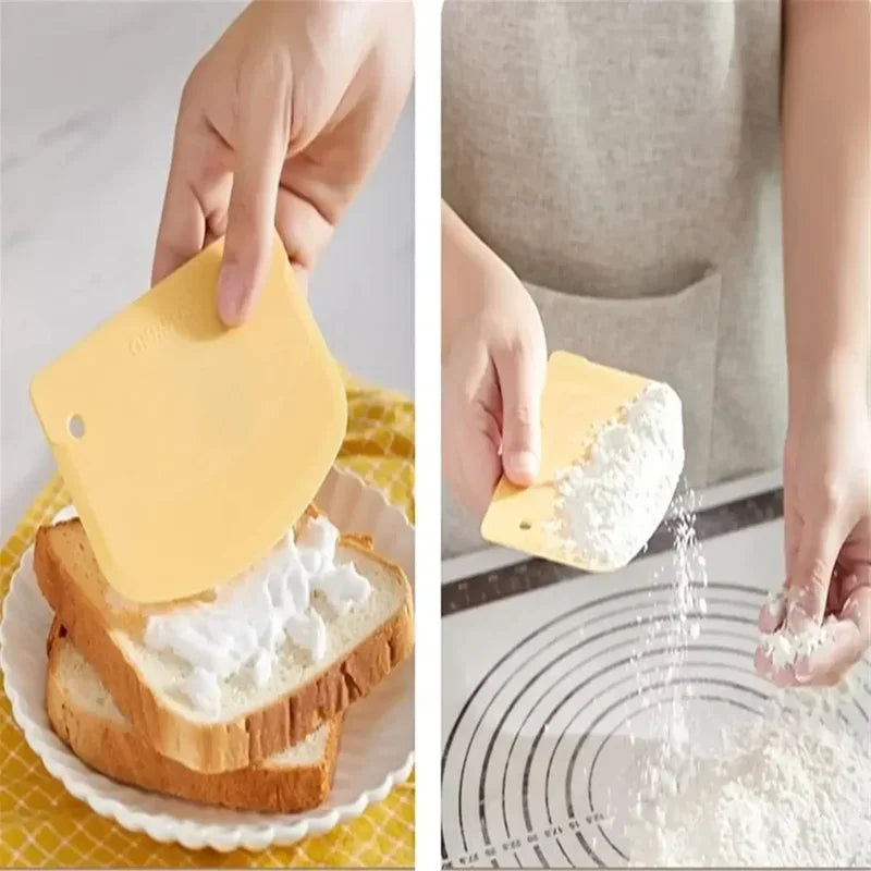 Plastic Dough Scraper in White or Blue, Single Pastry Cutter and Baking Spatula for Bread Dough, Pizza Prep, Cookie Mixtures and Fondant Kitchen Tasks