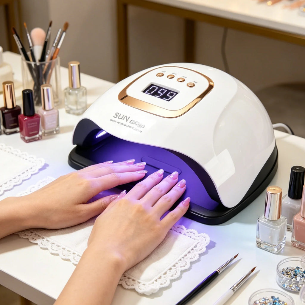 Auto Sensor Gel Nail Lamp with Listed 81 Dual-Wavelength LEDs, Four Timers, Low-Heat Mode and Detachable Base, X7 or X25 Options with EU Plug