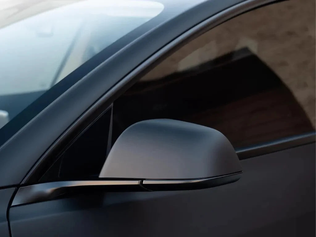 Matte Black Vinyl Wrap with Air Release Channels, Self-Adhesive 0.13mm Car and Motorcycle Styling Film in Four Sheet Sizes for Compatible Smooth Surfaces