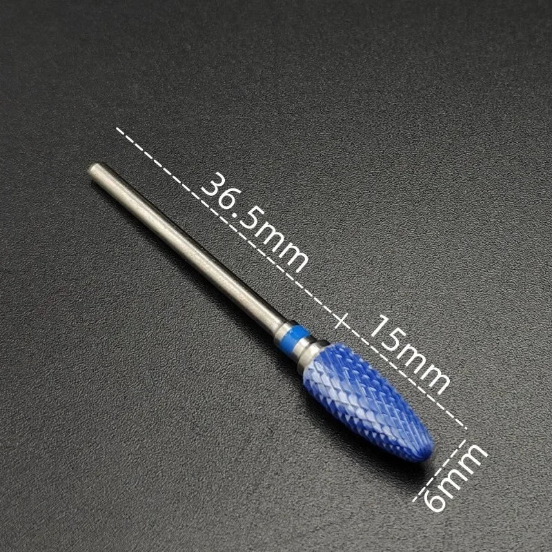 TC-SJ Ceramic Nail Drill Bit, Single Zirconia Milling Accessory with 2.35mm Shank and Bag Packaging for Compatible Professional Electric Manicure Tools