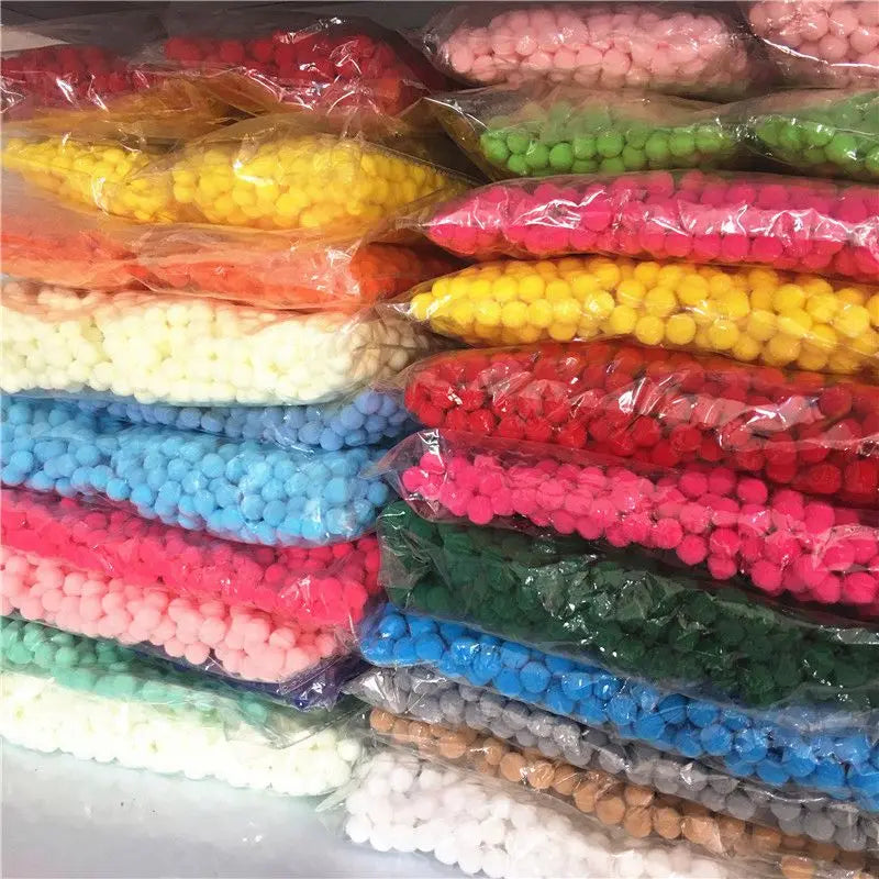 Cat Pom Pom Balls in Colorful Polyester, Listed 3 cm Plush Puff Toys for Supervised Indoor Chase and Batting Play, 20 to 500 Piece Pack Options
