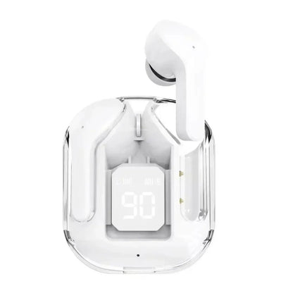T2 Wireless Bluetooth Earphones with LED Power Display and Built-In Microphone, Transparent-Style In-Ear Audio Design in Five Colors for Music and Calls