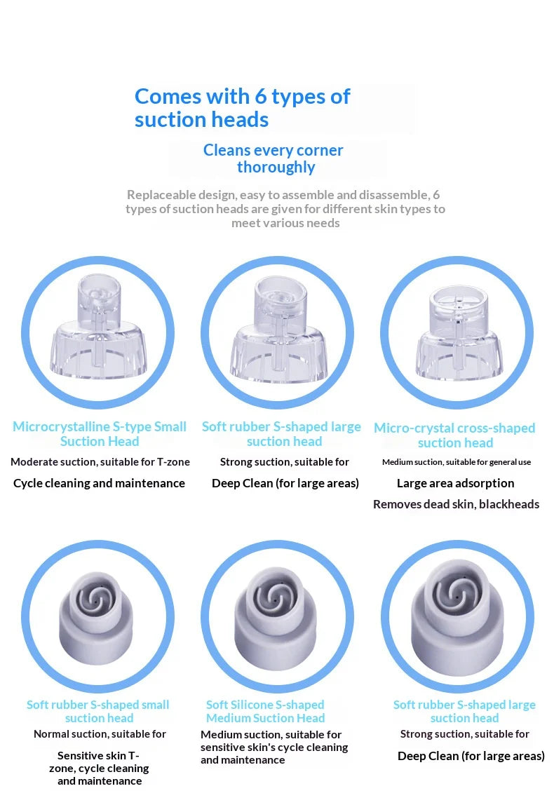 Pore Vacuum Facial Device in Ivory with Electric Micro Bubble Cleanser and USB Recharge References for Instruction-Guided Adult Personal Beauty Routines