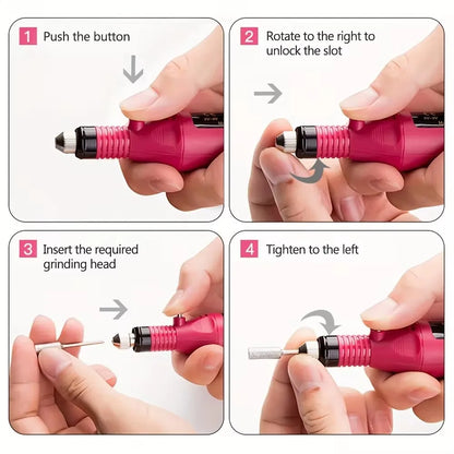 LINMANDA USB Nail Drill and Lamp Kit with Electric Polish File and UV LED Curing References, Seven Numbered Set Options for Adult Gel and Acrylic Nail Art