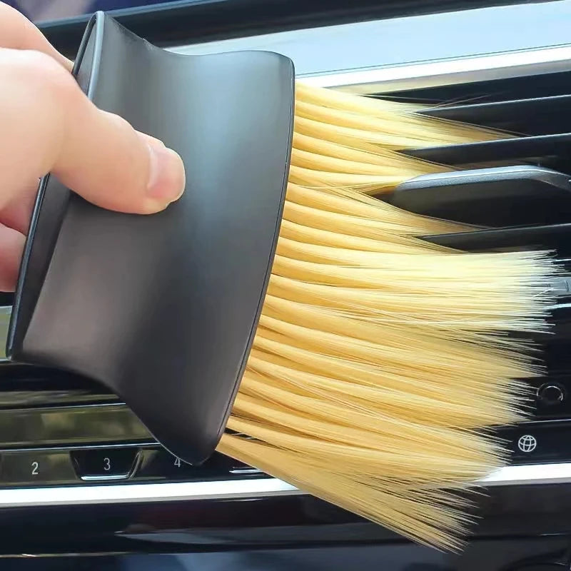 Car Interior Dusting Brush with Soft Bristles for Air Vents and Interior Gaps, Manual Auto Detailing Cleaning Tool in Option A for Routine Vehicle Care