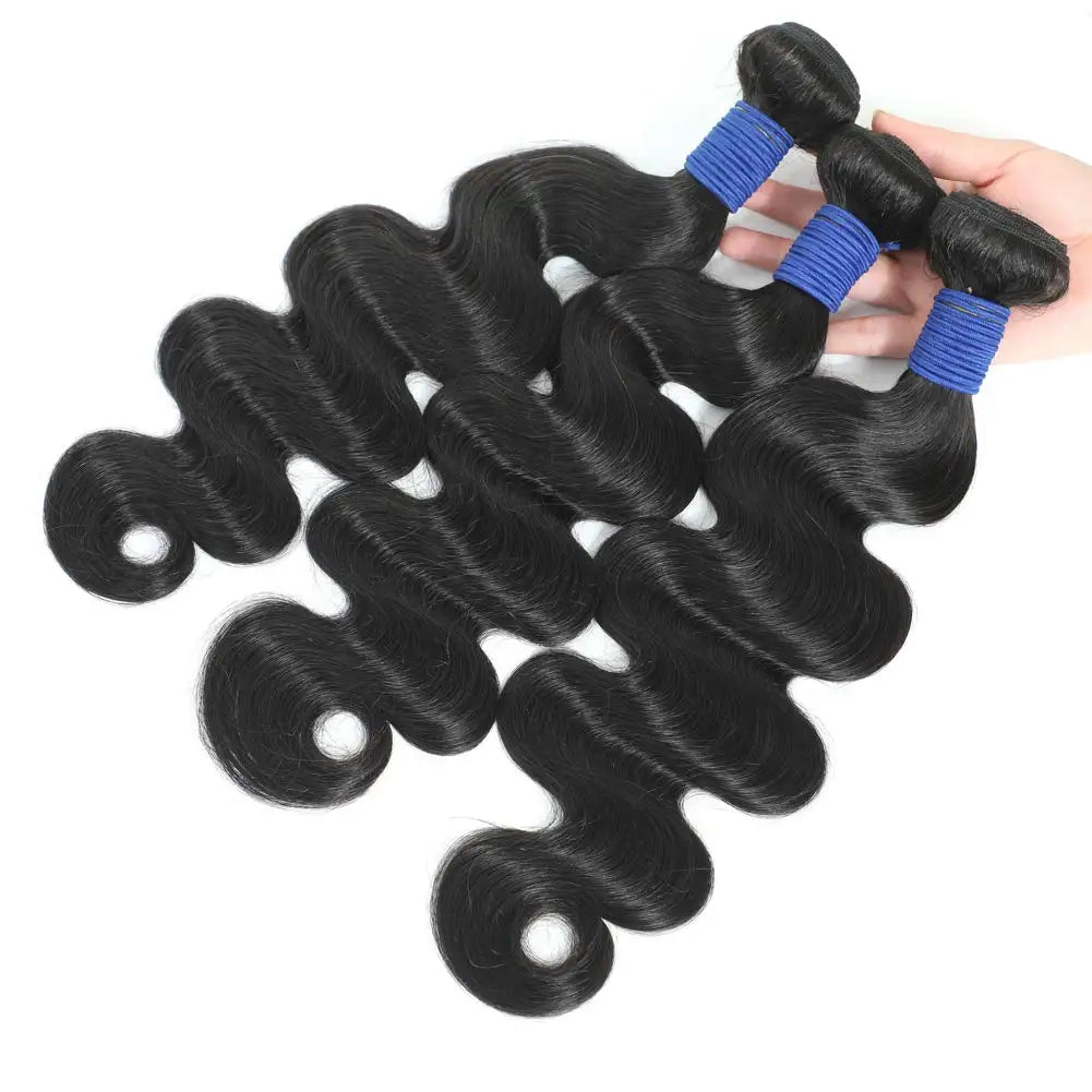 Body Wave Human Hair Bundles in Natural Color, Remy Weave Extensions with 10–40 Inch Stretched Lengths and Mixed-Length Options for Personalized Salon Styling