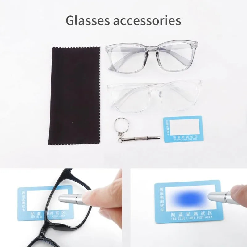 Computer Glasses Two-Piece WB Set for Men and Women, Fashion Eyewear with Listed Blue Light Filter Reference for Gaming Setups and Everyday Office Outfits