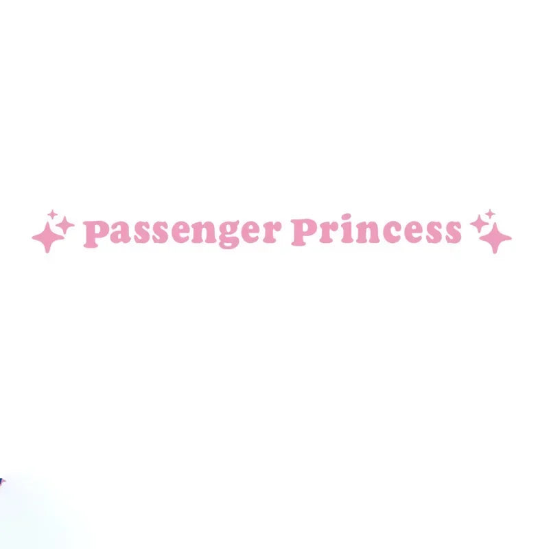 Passenger Princess Mirror Decal Stickers in Eight Colors, Two-Piece PVC Vehicle Decoration Set with Star Styling Reference and Listed 12.5 x 1.18cm Size