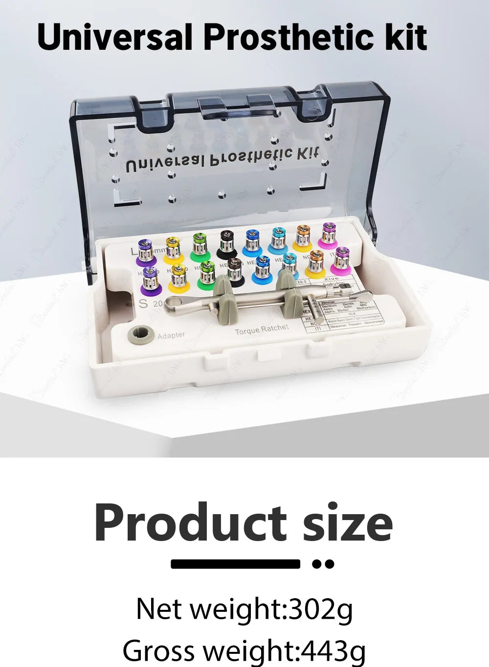 Implant Prosthodontic Driver Set with Adjustable Dental Torque Wrench, Listed 10-70 Ncm Range, Eight Short and Eight Long Drivers for Professional Review