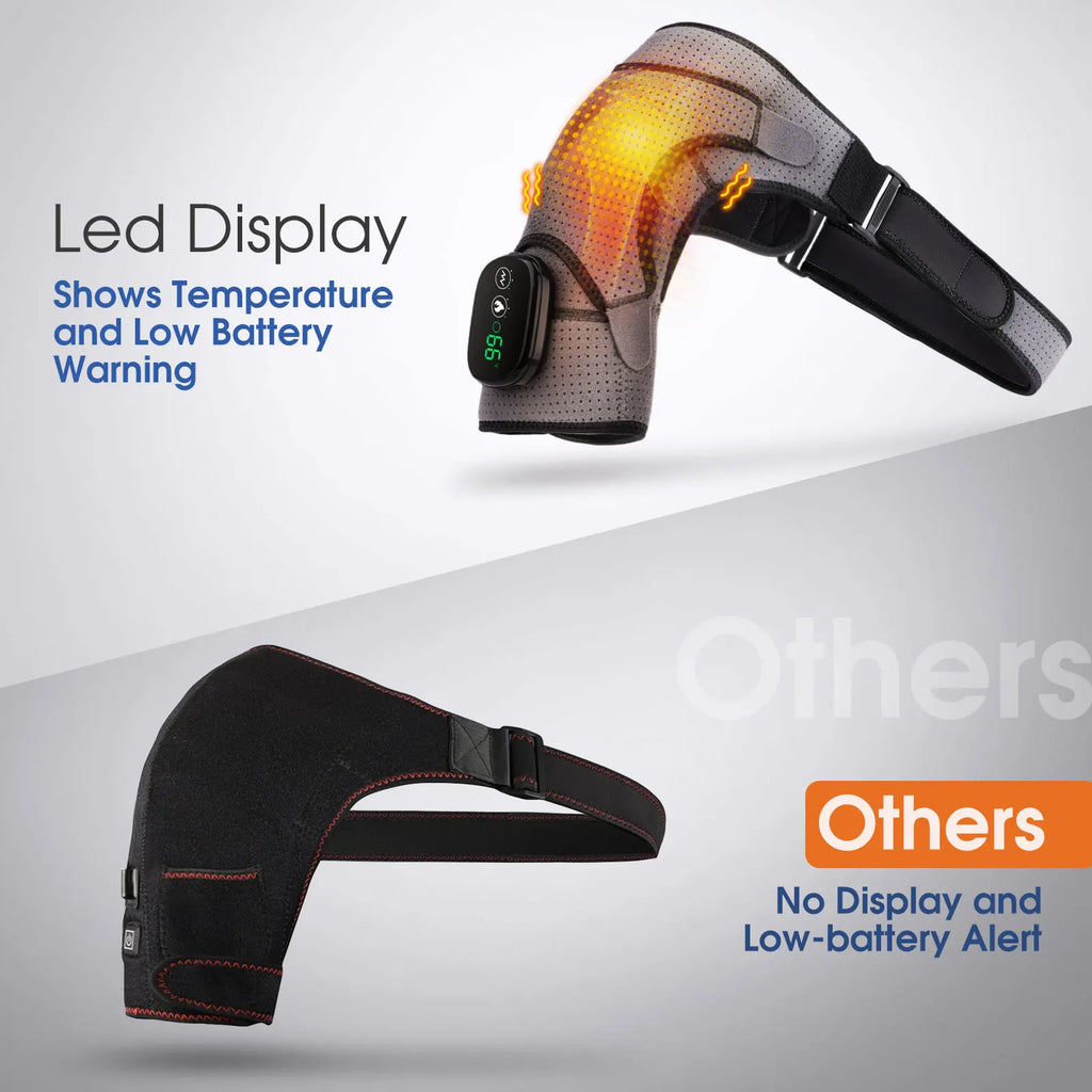 Thermal Shoulder Massage Belt with Adjustable Heating, Shoulder Brace Format and Multiple Belt, APP-Labeled and Red Light Options for Home Relaxation