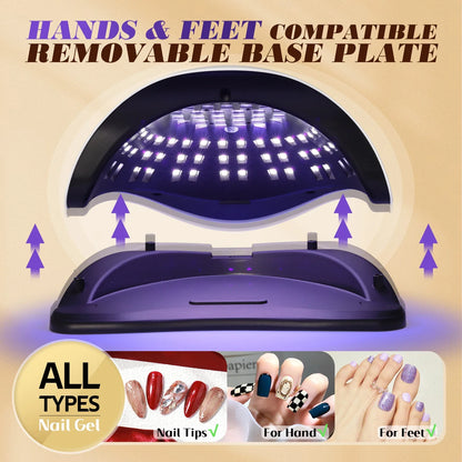 UV Gel Nail Curing Lamp in White with X25, X27, X26 and X23 Model Options, US or EU Plug Selection for Compatible Gel Polish Manicure Routines