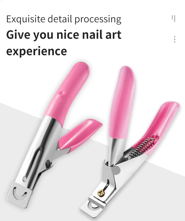 Nail Tip Cutter with Stainless Steel Construction and Straight-Edge Trimming Design for Compatible Acrylic and Artificial Tips, Four Color Options