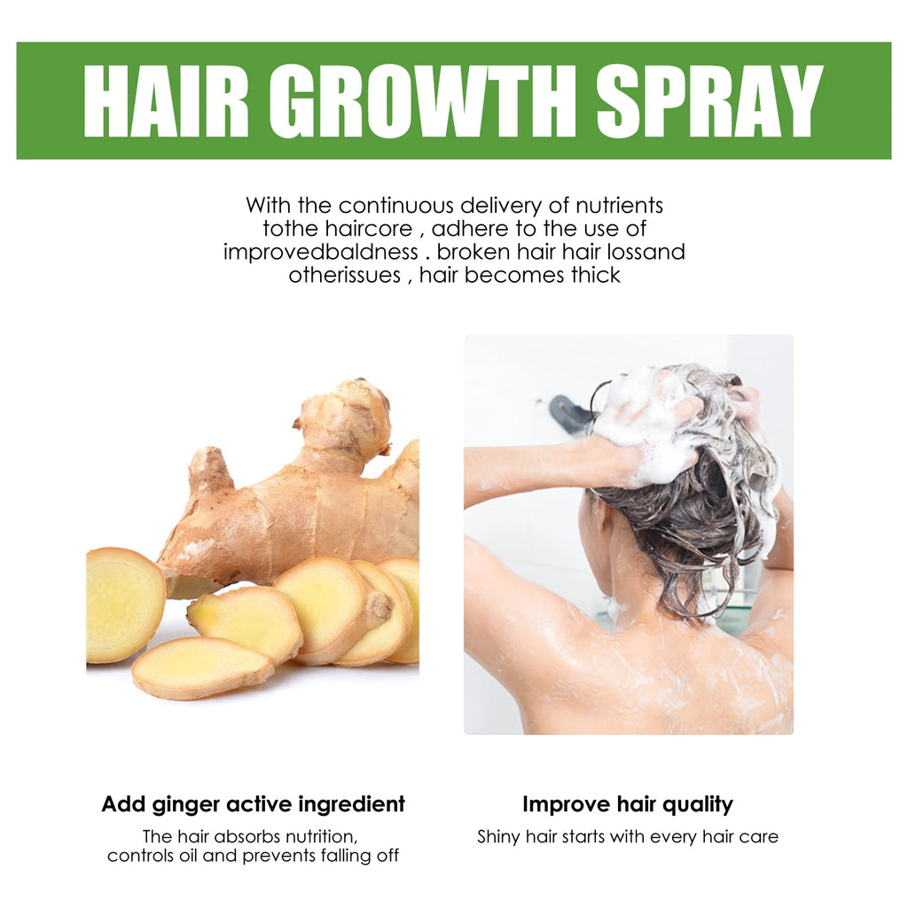 Ginger Scalp Care Spray for At-Home Hair and Scalp Massage Routines, with 30ml and 120ml Size Choices plus a Two-Piece Option
