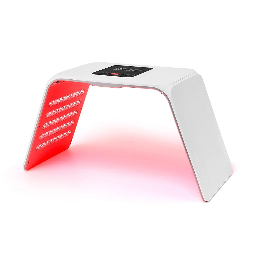 Foldable LED Facial Light Machine with 160 Listed LEDs and Seven Color Modes, 24W Face and Body Beauty Device with Eye Protection and Regional Plug Options