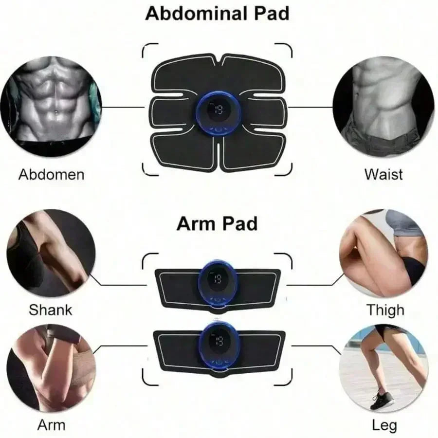 Abs Stimulator with Listed Rechargeable and Wireless Design, Portable Muscle Trainer in Remote black, abdomen Arm or black abdomen Configuration Options