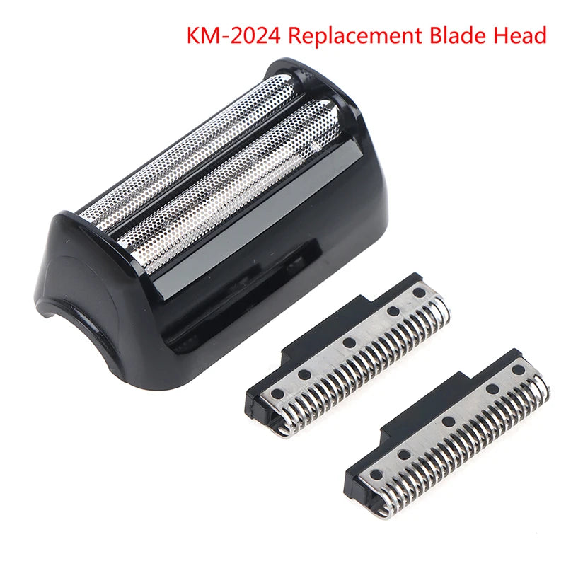 KM-2024 Shaver Replacement Head with Stainless Steel Blade and Mesh Foil Net, Compatible Grooming Accessory for Kemei KM-2024 Electric Razor Maintenance