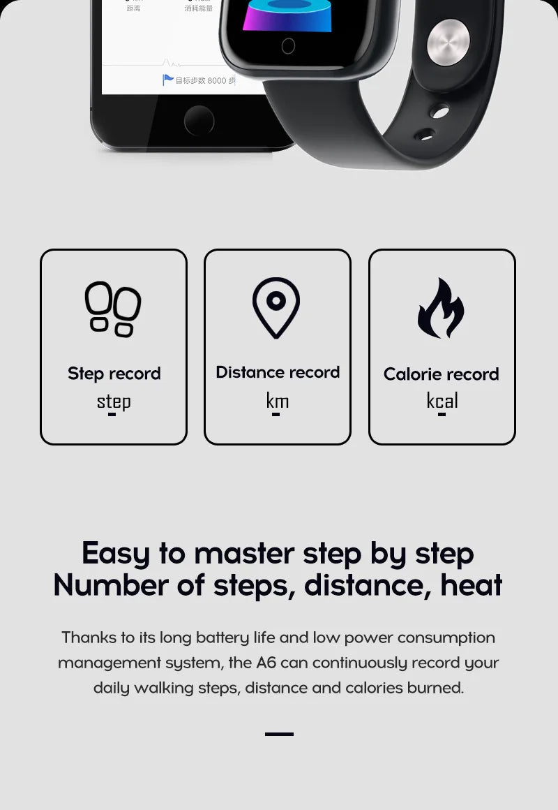 Y68 Smart Watch with Original Box for Men and Women, Gray, Black, White or Pink Wearable with Listed Sleep Monitoring and Heart Rate Functions for Compatible iOS and Android Phones
