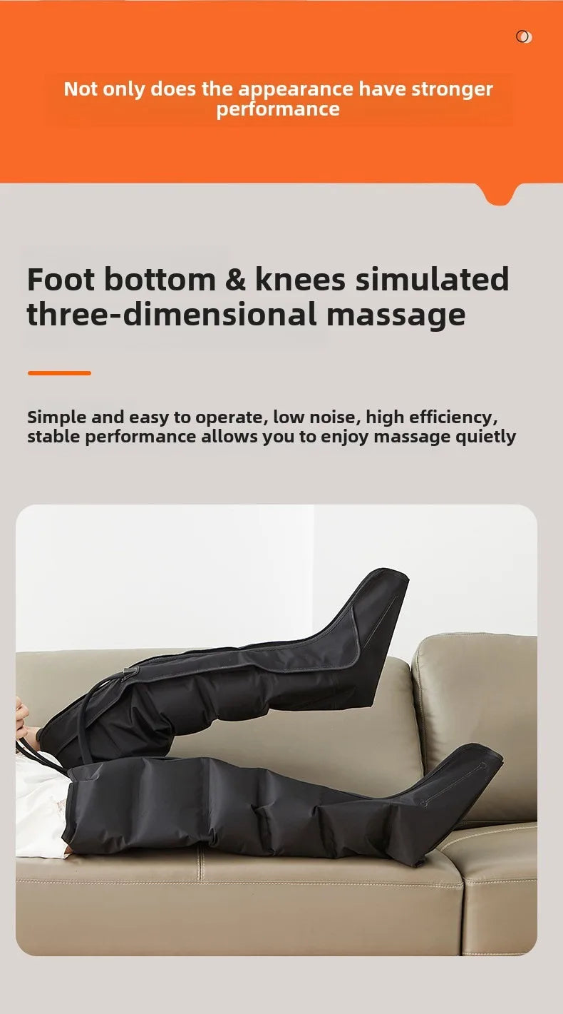 Air Wave Compression Leg Massager with Zipper Design, Three Listed Modes and Intensity Levels in Basic, Lengthen or Lengthen Type-C Options for Adult Relaxation