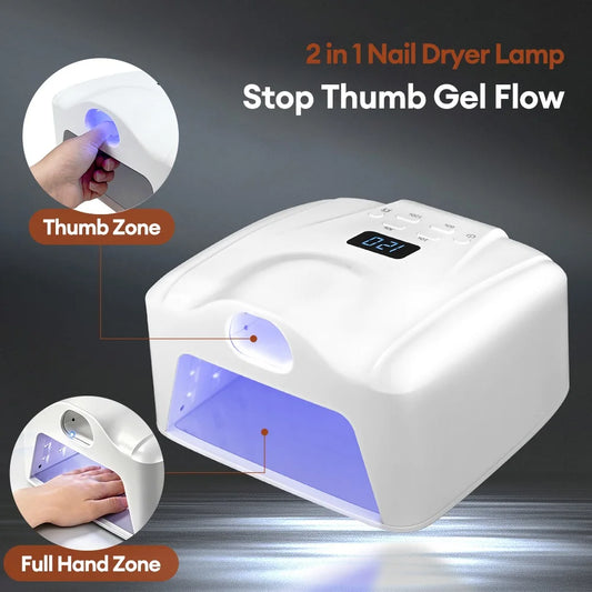 Dual-Port UV LED Nail Lamp with Listed 78 LEDs and 30W Power, Four Timers, Auto Sensor and Magnetic Removable Base for Gel Manicure and Pedicure