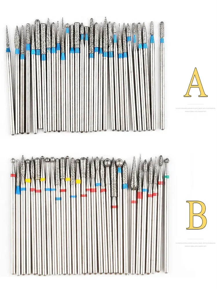 Diamond Grinding Head Set, 30-Piece Alloy Nail Drill Bit Reference with A or B Options for Compatible Rotary Tool Grinding and Polishing Projects