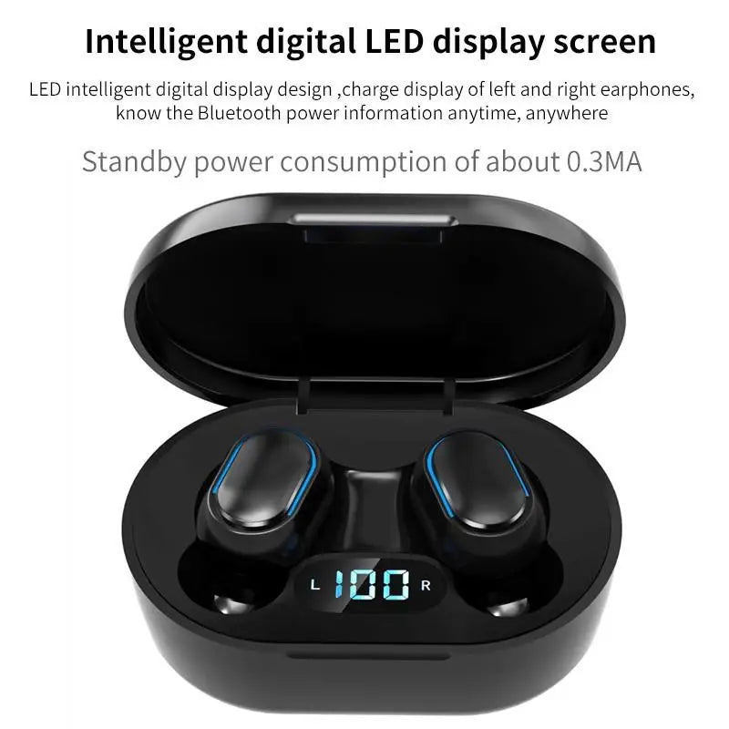 E7S TWS Wireless Earbuds, Bluetooth Earphones with Microphone in White, Blue, Green, Black, Yellow or Pink for Compatible Device Music and Hands-Free Calls