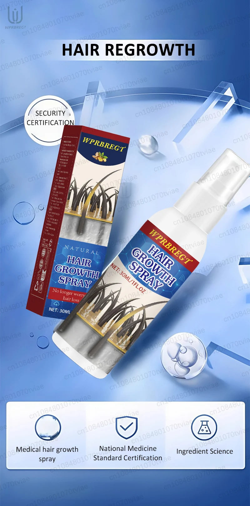 Hair Water Spray with Vitamin C Reference, Single-Piece and Promotional Purchase Labels for Label-Guided At-Home Hair Care and Personal Grooming