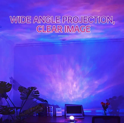 USB Galaxy Projector Light with Starry Sky, Aurora, Water Wave or Crystal Style Options, Decorative Bedroom and Party Lighting with Select Remote Versions