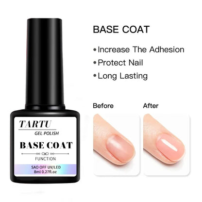 Gel Base and Top Coat, 8ml Soak-Off Nail Gel with Individual Base or Top Coat and Two- or Three-Piece Combination Options Including Matte for Adult Manicures