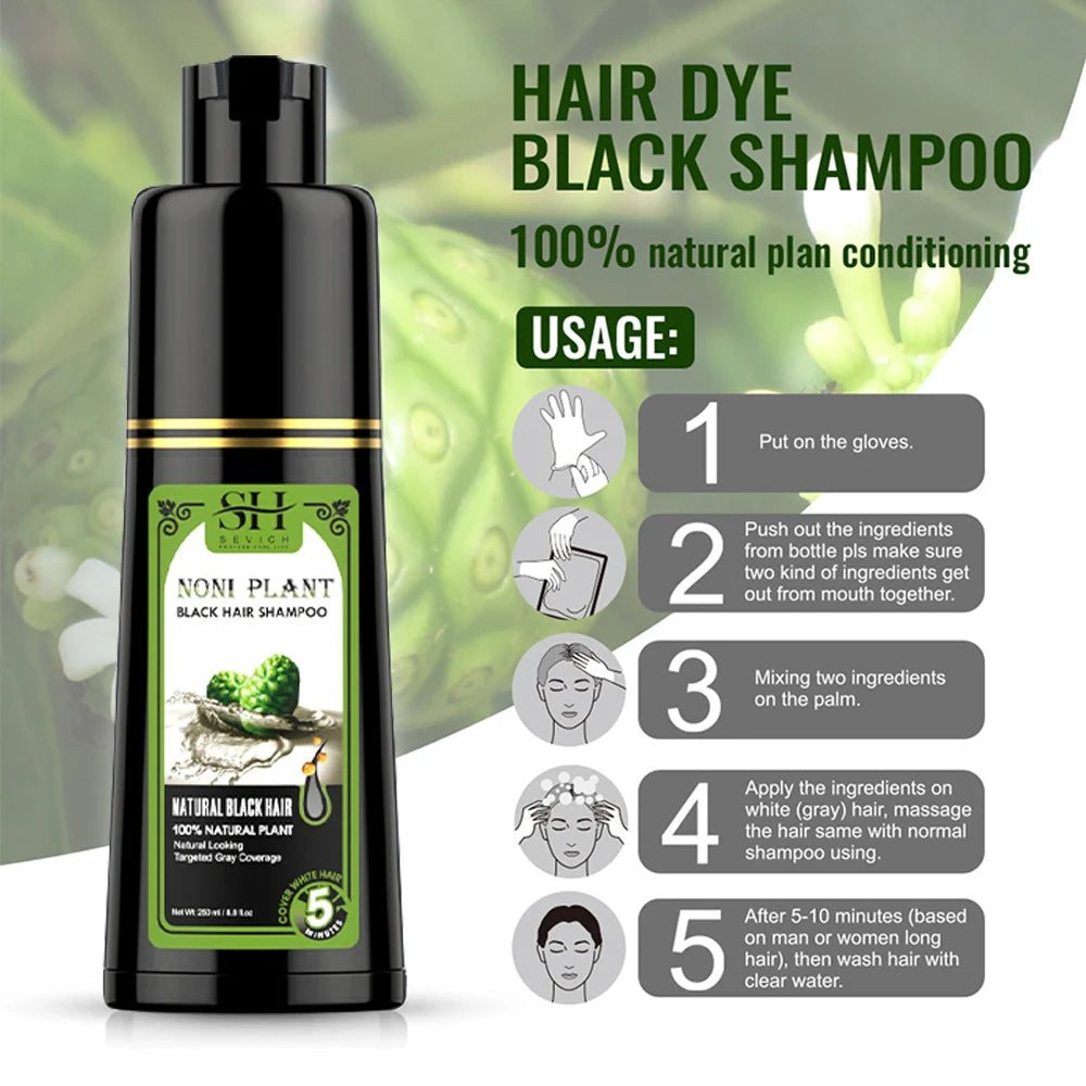Black Hair Dye Shampoo for Adult Gray Coverage, Listed 500ml Options for Men and Women Seeking At-Home Black Hair Color with Shampoo-Style Application
