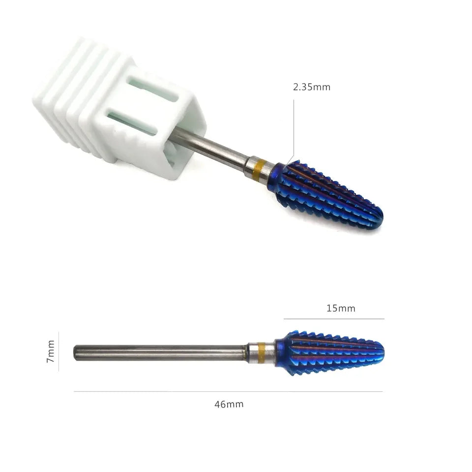 Tornado Carbide Nail Drill Bit by HYTOOS with Purple-Red Coating and Listed 3/32-Inch Shank, Six Grade-Labeled Options for Compatible Gel Removal Tools