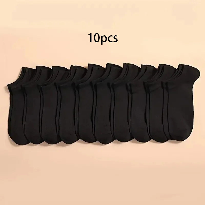 Solid Color Unisex Ankle Socks Multipack with Lightweight Low-Cut Style, Black, White and Grey Selections for Men's and Women's Everyday Casual Outfits