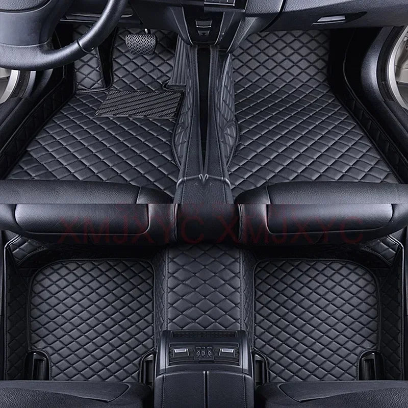 3D Car Floor Mats for Listed Renault Kadjar, Duster, Fluence and Koleos Configurations, Artificial Leather Cabin Covers with Black Single-Piece and Five-Seat Color Options