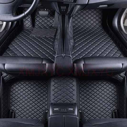 3D Car Floor Mats for Listed Renault Kadjar, Duster, Fluence and Koleos Configurations, Artificial Leather Cabin Covers with Black Single-Piece and Five-Seat Color Options