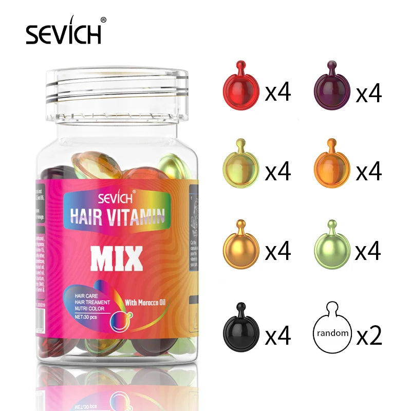 Hair Oil Capsules by Sevich for Cosmetic Conditioning, Softness and Shine, Nine Hair Care Option Labels for At-Home Grooming Routines