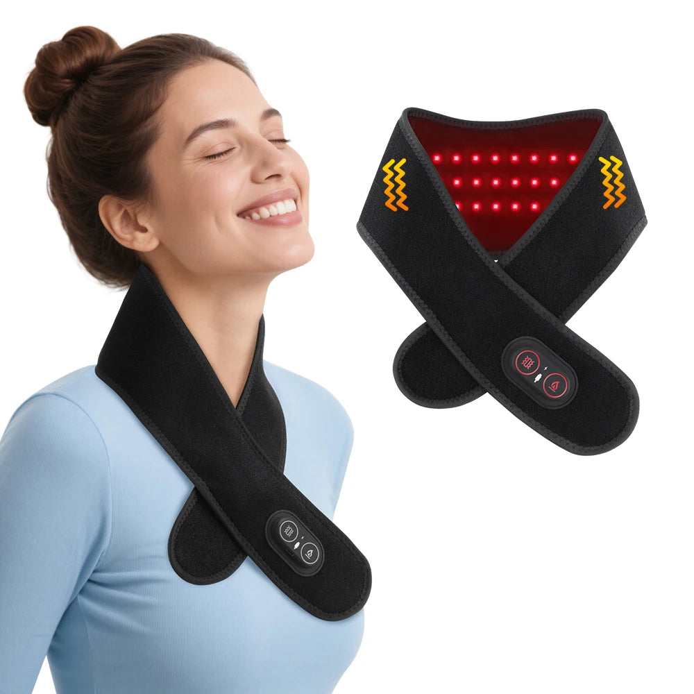 Wearable Red Light Heating Wrap Options for Wrist, Neck, Ankle and Hip, Adjustable Warmth with Model-Specific LED, Vibration and Power Features