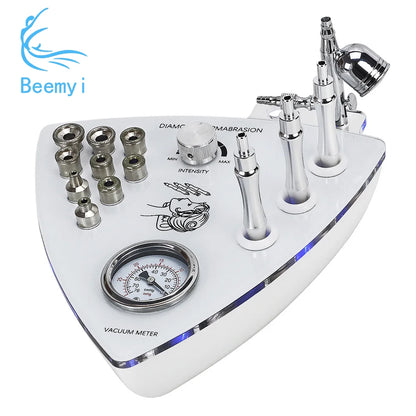 Diamond Microdermabrasion Machine for Adult Facial Care, 3-in-1 Beauty Device with Listed 65–68 cmHg Vacuum and US, UK or AU Option Labels