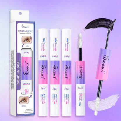 Eyelash Cluster Glue and Seal with Lash Glue, With Tweezers, SET and 3pcs Option Labels for Adult False Lash Application and Everyday Beauty Routines